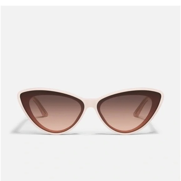 *NEW!* Quay Australia Tempted Pointy Cat Eye Sunglasses - Champagne/Brn Fawn main image 4